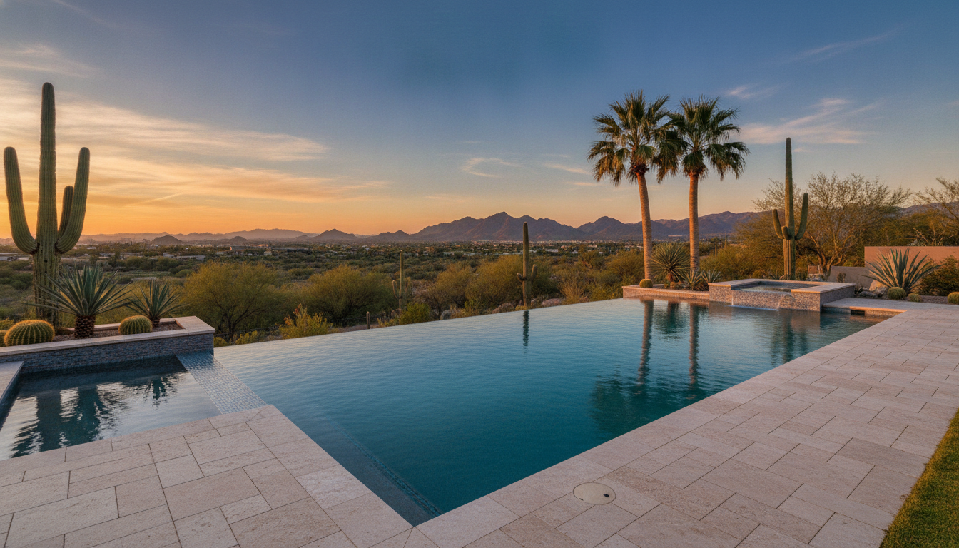 Infinity edge pool luxury builder Goodyear AZ