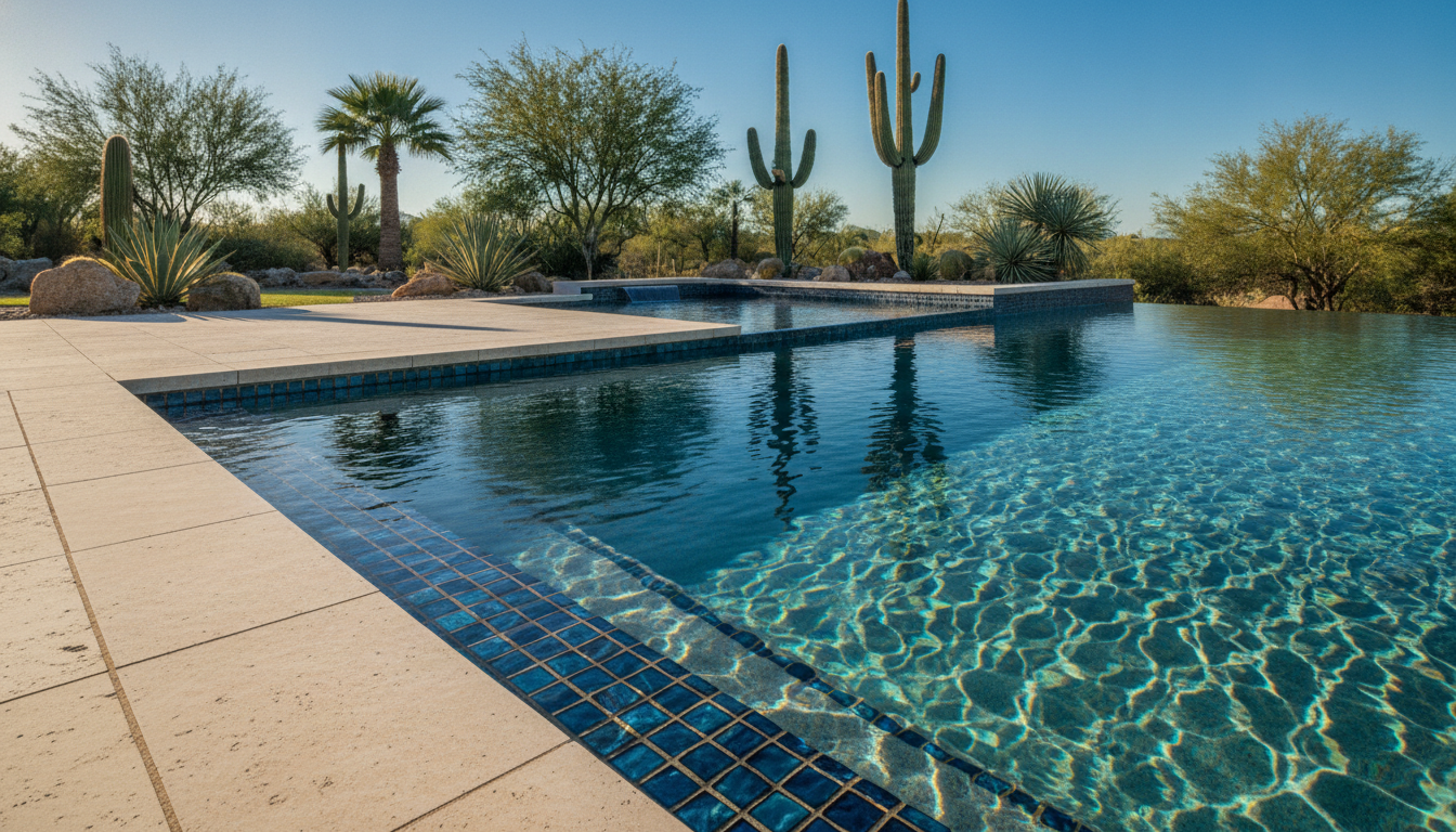 Custom tile work luxury pool Paradise Valley