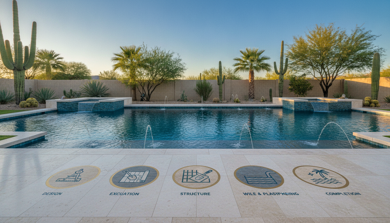 Pool construction process Peoria AZ