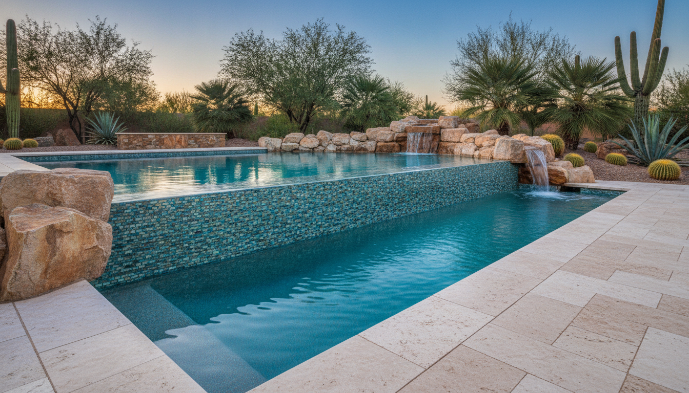 Scottsdale resort-style pool with water features
