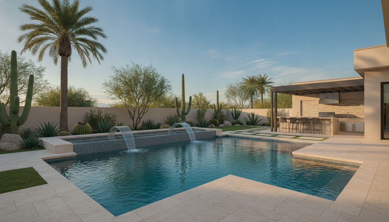 Custom pool 3D rendering Phoenix