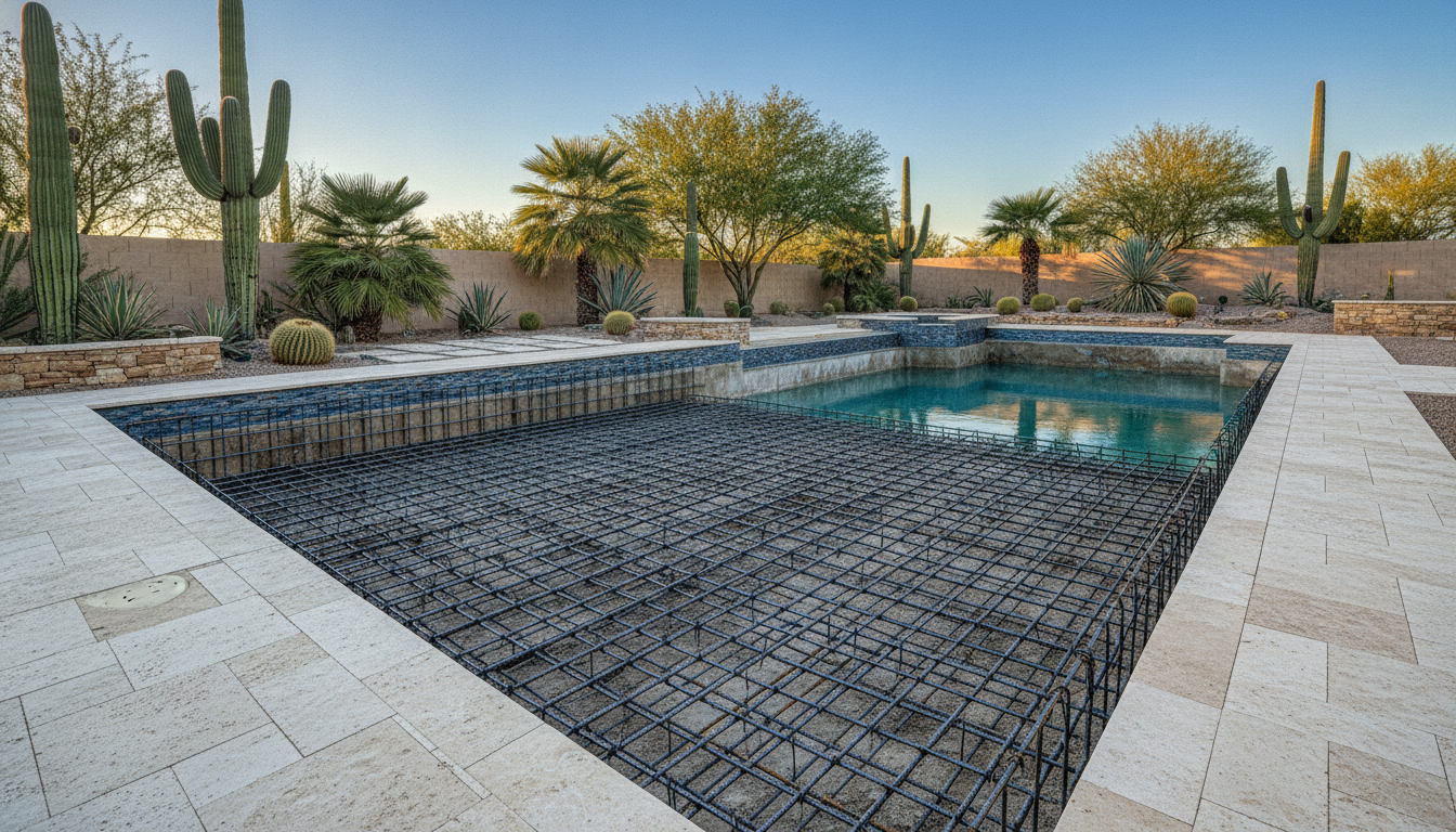 Proper rebar in pool construction