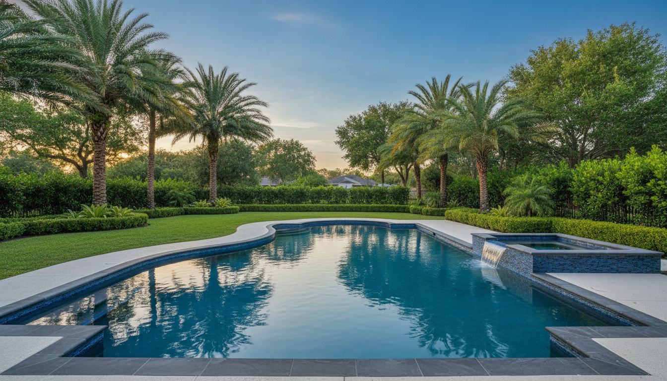 Geometric custom pool design by Phoenix pool builder